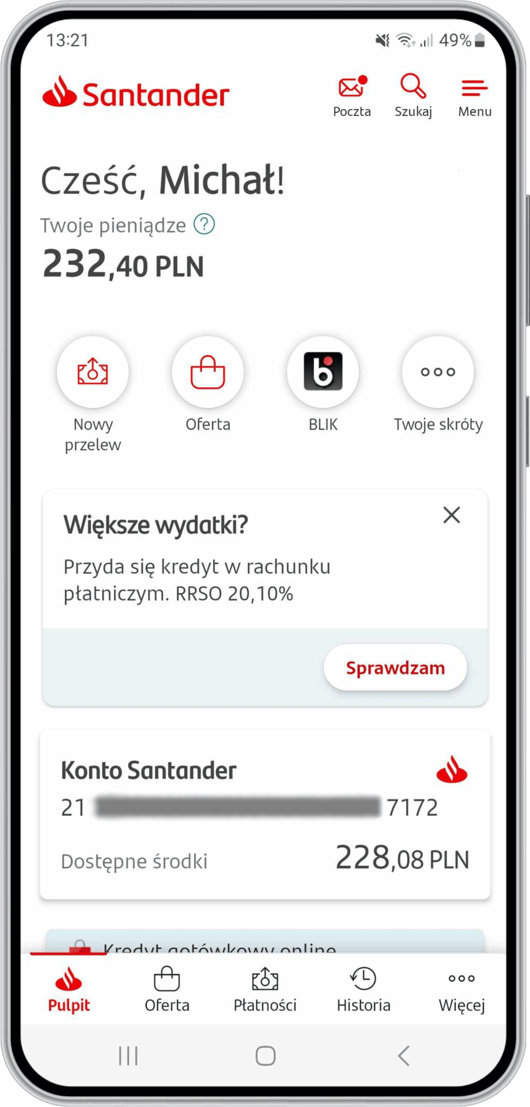 Aplikacja Santander mobile Recenzja