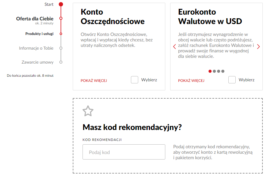 Miejsce na wstawienie kodu polecenia we wniosku o Konto Przekorzystne w banku Pekao 