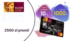 Nawet 2500 zł premii: 1000 zł moneyback za paliwo z firmową kartą debetową Mastercard z Plusem + 1500 zł za aktywność w Alior Banku