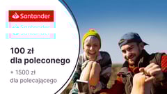 100 zł w formie karty podarunkowej lub 4 bilety do kina w programie „Polecam mój Bank” w Santanderze