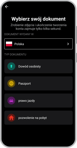 Bunq, rejestracja, dokument