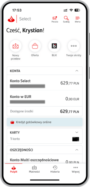 Aplikacja Santander mobile