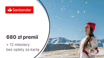 680 zł premii + zwolnienie z opłat przez 12 miesięcy z kartą kredytową Santander Bank Polska