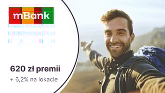 520 zł premii za mKonto Intensive + 100 zł za konto dla niepełnoletniego + 6,2% na lokacie w mBanku