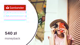 540 zł moneyback (45 zł/miesiąc) z kartą kredytową Visa Bonus Santander Bank Polska