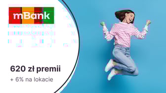 520 zł za eKonto do usług + 100 zł za konto dla dziecka lub nastolatka + 6% na lokacie w mBanku