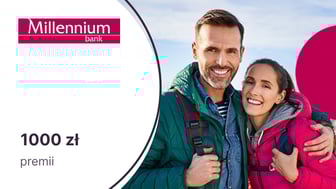 1000 zł od Banku Millennium! 400 zł w gotówce + do 600 zł moneybacku za kartę kredytową Visa Impresja lub Global