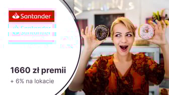 HIT! 1660 zł (w tym 200 zł tylko dla studentów) + 6% na lokacie z kontem osobistym w Santander Bank Polska