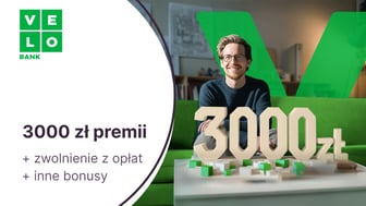 Do 3000 zł + zwolnienie z opłat i inne bonusy w promocji VeloKonta Firma w VeloBanku