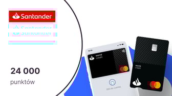 24 000 punktów (300 zł) z kartą kredytową World Mastercard w Santander Bank Polska