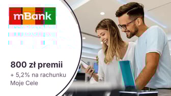 Do 800 zł z eKontem do usług + 5,2% na rachunku Moje Cele w mBanku