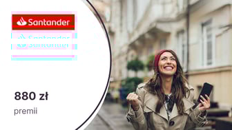 880 zł premii z kartą kredytową Visa Bonus lub World Mastercard Santander Bank Polska
