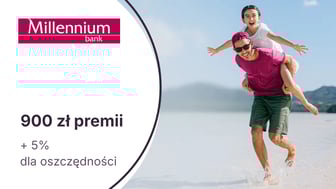 900 zł premii z Kontem Millennium 360° + 5% do 200 000 zł na koncie oszczędnościowym w Banku Millennium