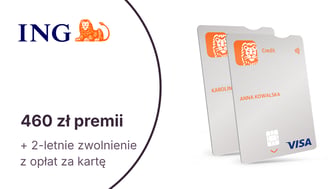Do 460 zł premii + 2 lata zwolnienia z opłat z kartą kredytową od ING Banku Śląskiego