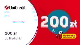200 zł premii do Biedronki z bezpłatnym kontem osobistym w UniCredit