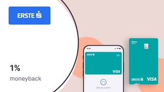 1% moneyback (15 zł/miesiąc) z kartą kredytową Visa Bonus Erste Bank Polska
