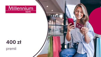 400 zł premii za aktywne korzystanie z karty kredytowej Mastercard Impresja Banku Millennium