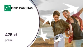 475 zł premii z kartą kredytową z oferty BNP Paribas + roczne zwolnienie z opłaty