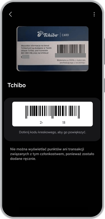 Samsung Wallet, karta lojalnościowa