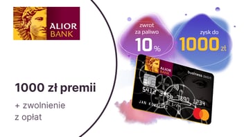 1000 zł moneyback za paliwo z firmową kartą debetową Mastercard z Plusem od Alior Banku