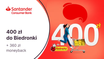 400 zł do Biedronki i 360 zł moneyback z kartą kredytową Visa TurboKARTA w Santander Consumer Banku