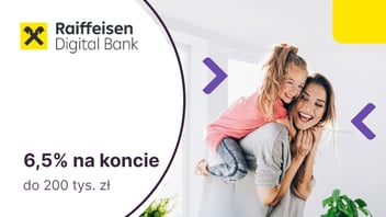 6,5% do 200 tys. zł na Koncie Oszczędnościowym Start w Raiffeisen Digital Banku