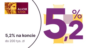 Do 5,2% do 200 tys. zł na Koncie Mega Oszczędnościowym w Alior Banku