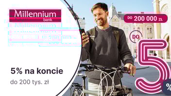 5% do 200 tys. zł na Koncie Oszczędnościowym Profit w Banku Millennium