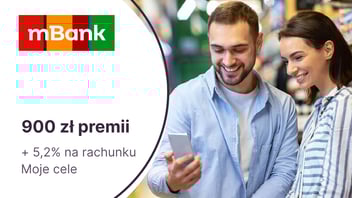 Do 800 zł za eKonto do usług + 100 zł za konto dla dziecka lub nastolatka + 5,2% na koncie Moje Cele w mBanku
