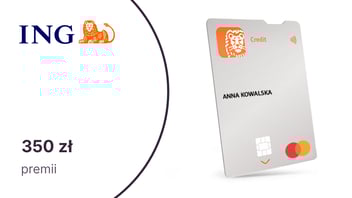350 zł premii z kartą kredytową od ING Banku Śląskiego