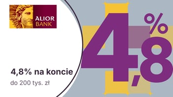 Do 4,8% do 200 tys. zł na Koncie Mega Oszczędnościowym w Alior Banku