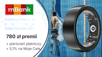 Do 680 zł za eKonto do usług + 100 zł za konto dla dziecka lub nastolatka + pierścień płatniczy + 5,1% na koncie Moje Cele w mBanku