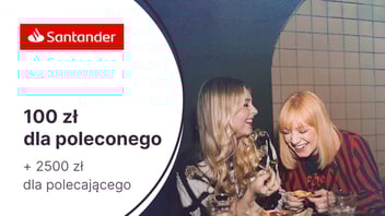 100 zł w formie karty podarunkowej lub 4 bilety do kina w programie „Polecam mój Bank” w Santanderze