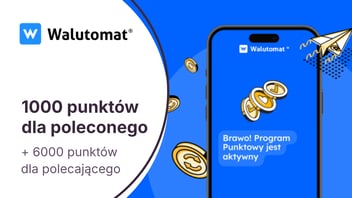 1000 punktów dla poleconego i 6000 punktów dla obecnego klienta w Programie Punktowym Walutomatu