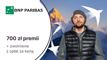 700 zł moneyback + bezterminowe zwolnienie z opłat za kartę z Kontem Otwartym na Ciebie w BNP Paribas