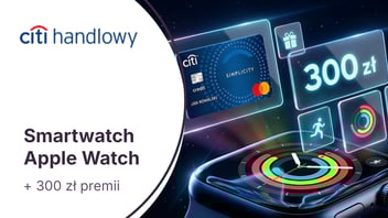 Smartwatch Apple Watch SE3 + 300 zł + zwolnienie z opłat za kartę kredytową Citi Simplicity w Citibanku