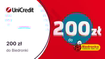 200 zł premii do Biedronki z bezpłatnym kontem osobistym w UniCredit