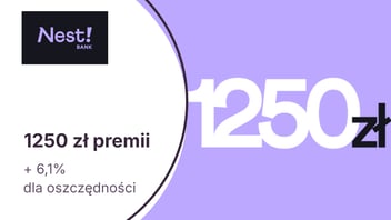 Do 1250 zł premii z darmowym Nest Kontem w Nest Banku + 6,1% dla oszczędności