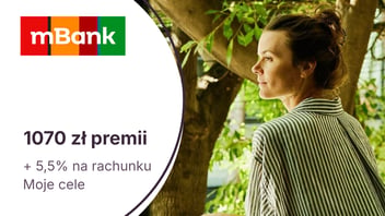 970 zł premii za mKonto Intensive + 100 zł za konto dla niepełnoletniego + 5,5% na koncie Moje Cele w mBanku