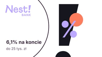 6,1% przez 3 miesiące na Nest Koncie Oszczędnościowym w Nest Banku