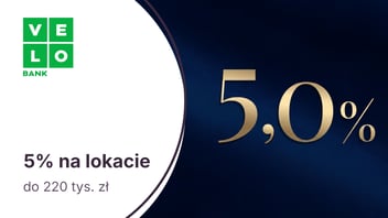 5% w skali roku na lokatach 3M i 6M po otwarciu VeloKonta Gold w VeloBanku