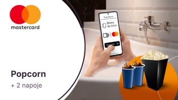 Popcorn i napoje za zakup biletów do kina z Click to Pay od Mastercard
