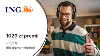 900 zł premii gotówkowej z kontem osobistym w ING Banku Śląskim. Ponadto Onet Premium za darmo na 12 miesięcy i 5,5% dla oszczędności
