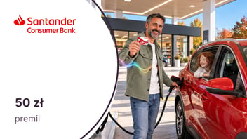 50 zł za transakcje na stacjach paliw dla posiadaczy karty kredytowej Visa Comfort od Santander Consumer Banku. Tylko dla zaproszonych