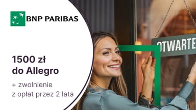 1500 zł do Allegro + zwolnienie z opłat przez 2 lata za Konto Otwarte na Biznes w BNP Paribas