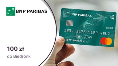 100 zł do Biedronki za podniesienie limitu karty kredytowej w BNP Paribas