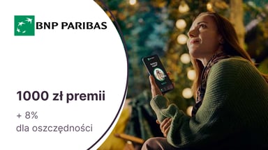 1000 zł premii + 8% dla oszczędności z usługą GOdreams i Kontem Otwartym na Ciebie w BNP Paribas