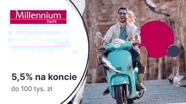 5,5% do 100 tys. zł na Koncie Oszczędnościowym Profit w Banku Millennium