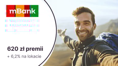 520 zł premii za mKonto Intensive + 100 zł za konto dla niepełnoletniego + 6,2% na lokacie w mBanku