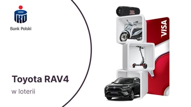 Toyota RAV4 Plug-In (wartość 242 900 zł) i ponad 660 innych nagród w loterii dla posiadaczy kart Visa z oferty PKO BP